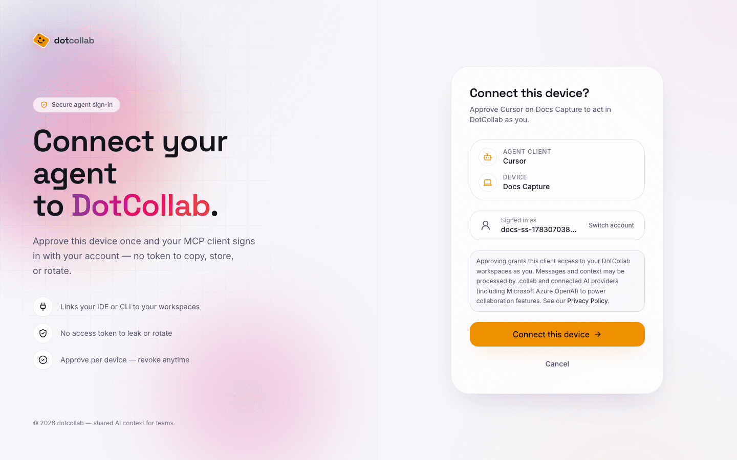 The authorization prompt